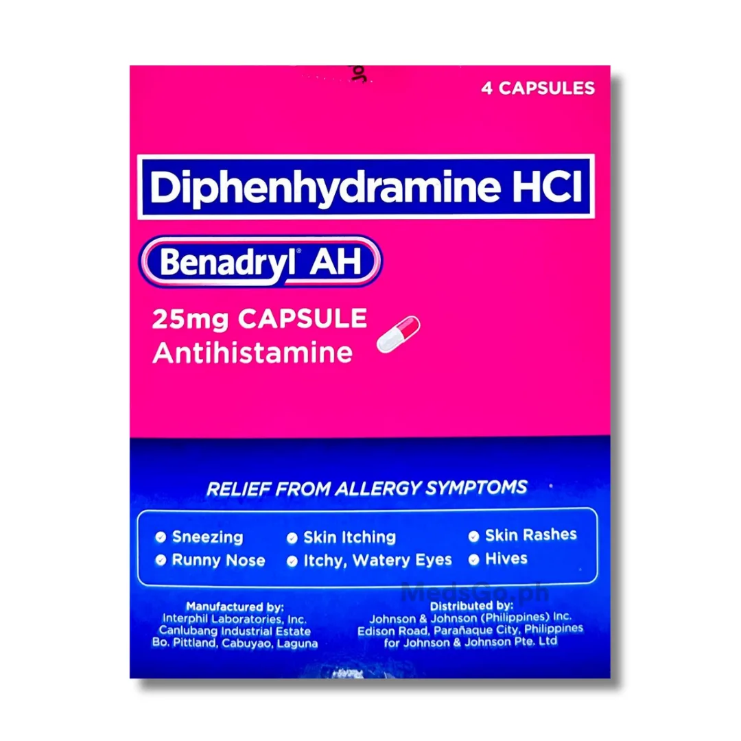 Benadryl tablet 25mg close-up
